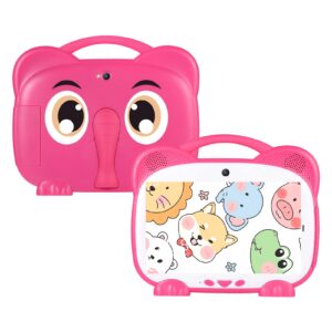 VINGVO Kids Touch Tablet, Dual Camera 7 Inch Tablet 4.0 for Girls (Pink)