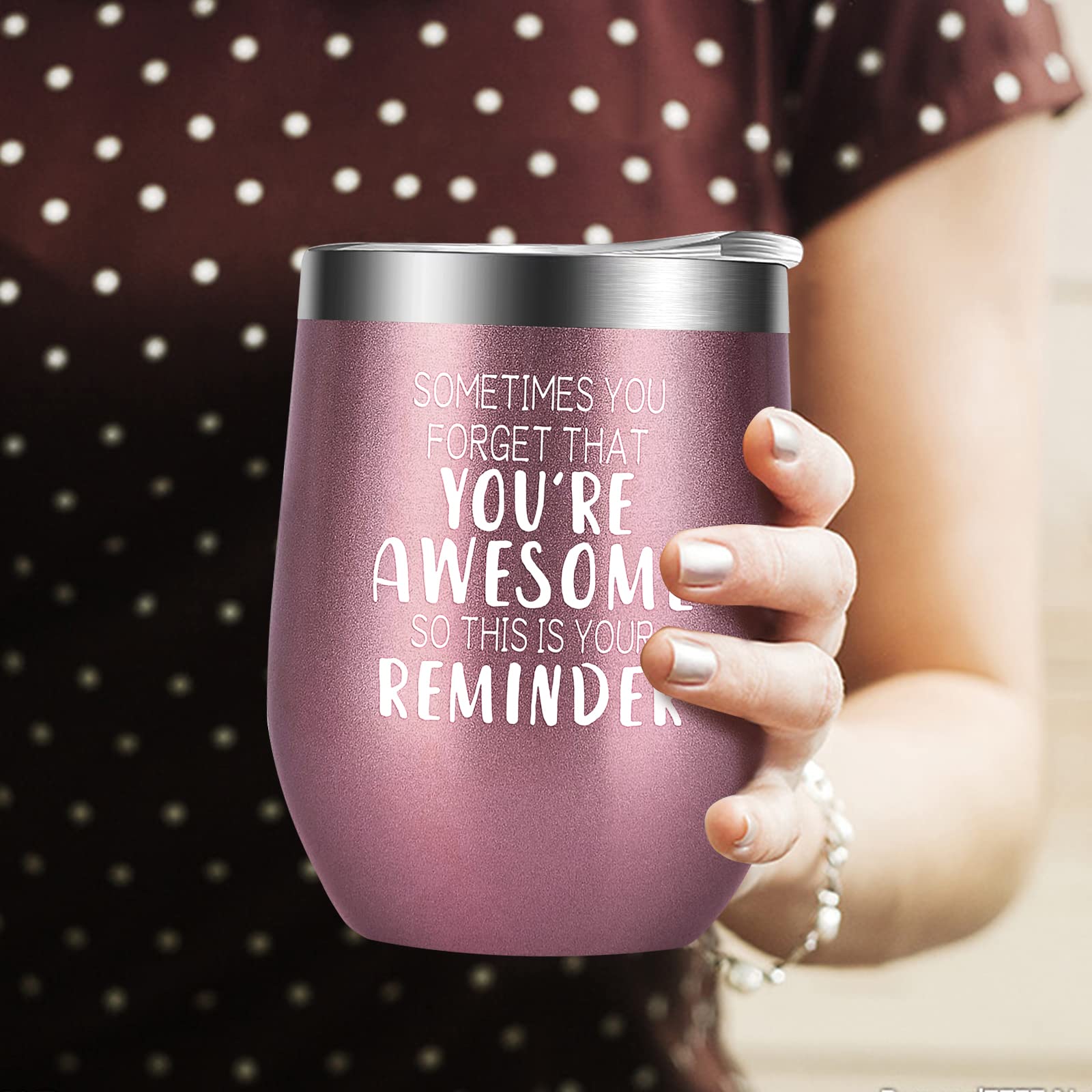 Mothers Day Gifts for Mom Women Wife Her-12 OZ Wine Tumbler Cup with Straws, Lids-Stocking Stuffers for Birthday,Christmas,Valentines Day Inspirational Gifts for Best Friend Female Sister Daughter