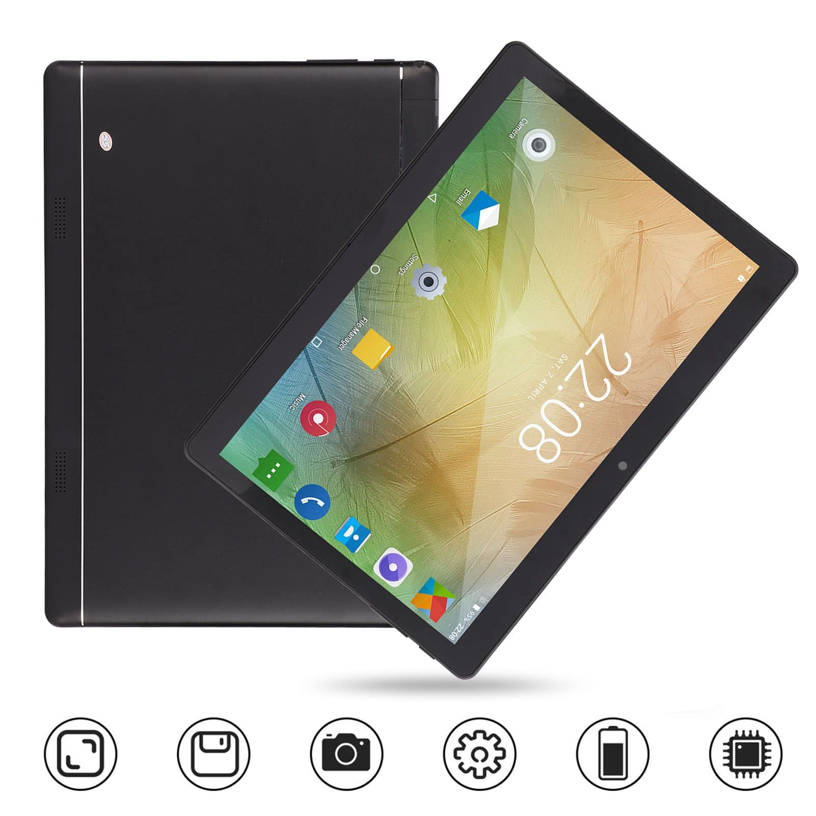 ANGGREK Tablet 10in Dual SIM Dual Standby 2GB 32GB RAM Dual Camera IPS 1080P HD Large Screen Portable Call Tablet 100 to 240V (US Plug)