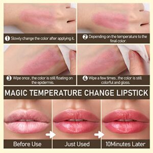 Jelly Tinted Lip Blam Crystal Flower Color Changing Lipstick, PH Lip Gloss Clear Lipstick Chapstick with flower Inside, Natural Pink Lipstick & Lip Moisturizer