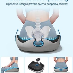 Multifunction Seat Cushion with Removable Insert for Long Sitting, Ergonomic Office Chair Cushion for Hemorrhoid, Sciatica, Tailbone Pain Relief, Non-Slip Memory Foam Butt Pillow for Office, Home, Car