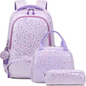 meisohua backpack set for girls school backpack for kids preschool kindergarten elementary school bookbag with lunch bag 3 in 1 set water resistant furry backpack