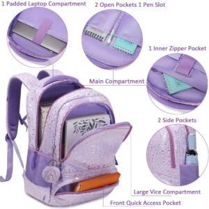 Meisohua Backpack Set for Girls School Backpack for Kids Preschool Kindergarten Elementary School Bookbag with Lunch Bag 3 in 1 Set Water Resistant Furry Backpack