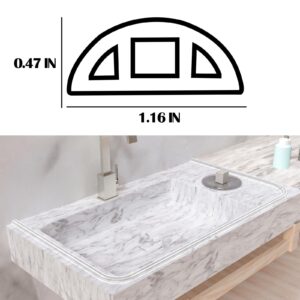 39" Shower Threshold Water Dam, Self-Adhesive Shower Barrier and Kitchen Water Stopper sealing Retention System Rubber Shower Guard Dam for Dry And Wet Separation Caulk Seal Strip Edge Trim