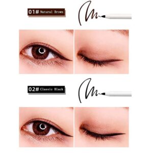 MKOXPO Heykomi Eyeliner - Heykomi Non-Smudging Waterproof And Long-Lasting Eyeliner Pencil, Quick Drying Long Lasting Waterproof and Sweat Proof Eyeliner, Extra Fine Eyeliner with Sharpener (2*Black)