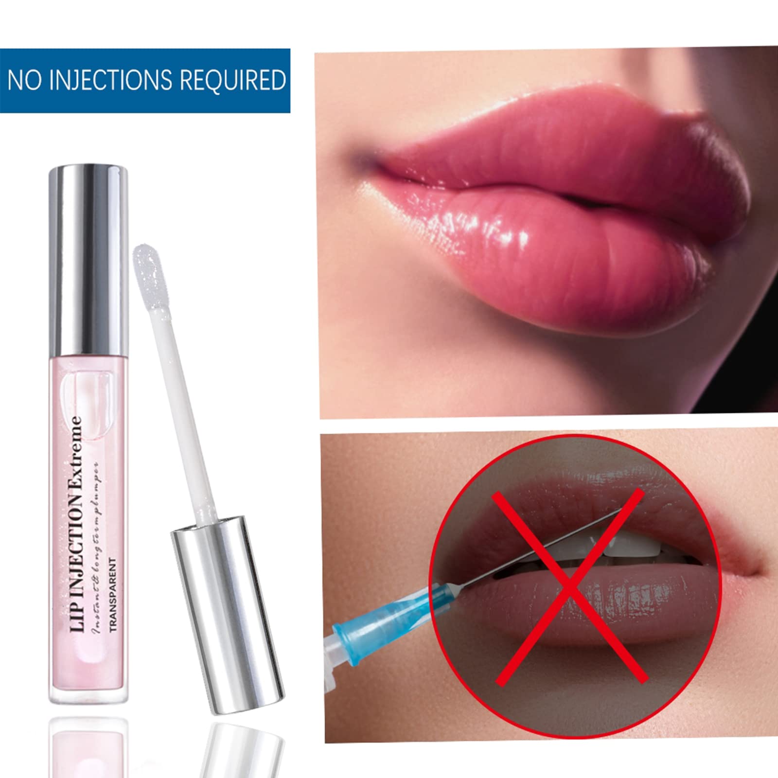 Lip Injection Extreme Lip Plumper, Plumping Lip Gloss for Women, Lip Lightening for Dark Lips, Lip Gloss Base, Plumping Lip Gloss, Lip Filler Lifter Gloss, Lip Moisturizer for Very Dry Lips, Lip Plumping Lip Gloss, Moisturizing Lip Glow Oil, Lip Enhancer,