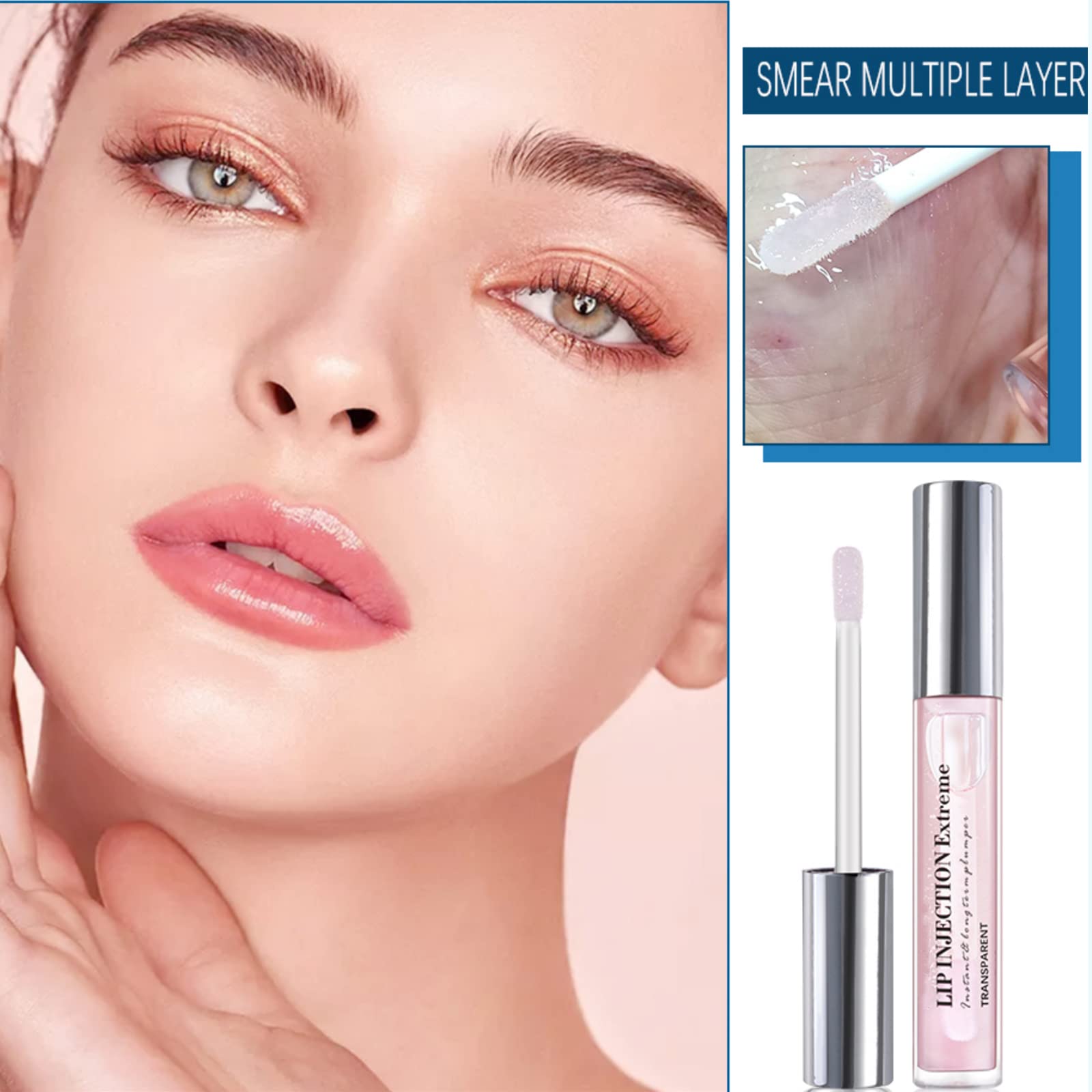 Lip Injection Extreme Lip Plumper, Plumping Lip Gloss for Women, Lip Lightening for Dark Lips, Lip Gloss Base, Plumping Lip Gloss, Lip Filler Lifter Gloss, Lip Moisturizer for Very Dry Lips, Lip Plumping Lip Gloss, Moisturizing Lip Glow Oil, Lip Enhancer,