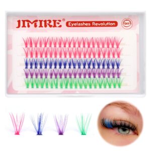 colored lash clusters individual eyelashes 100pcs diy eyelash extensions 4 colors pink lashes 14mm 3d effect individual eyelashes clusters natural look cc curl wispy extension reusable pack by jimire