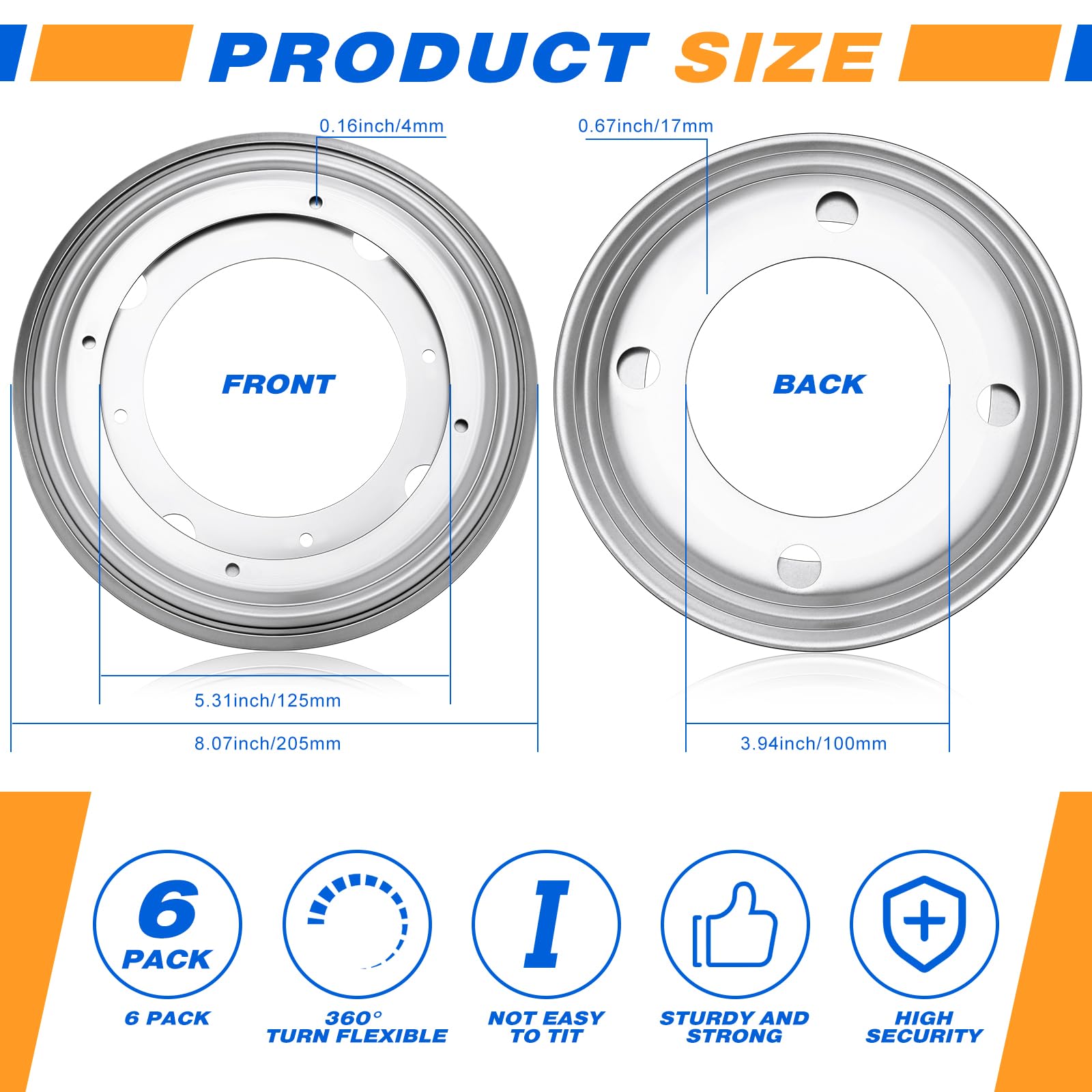 Mumufy 6 Pieces 8 Inches Lazy Susan Turntable Steel Ball Bearing 360 Degree Rotating Lazy Susan Bearing Hardware Heavy Duty Rotating Swivel Base Plate for Table Stand Kitchen, 700 lb Load Capacity