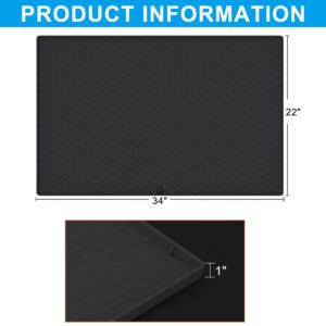 Under Sink Mats for Kitchen Waterproof - 34" x 22" Extra Thick Silicone Mat Bottom of Kitchen Sink Mat with Drain Hole, Cabinet Protection Kit with Under Kitchen Sink Mats & Shelf Liner for Drawers