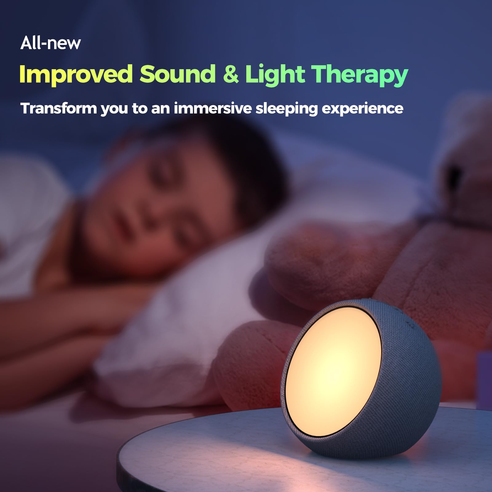 REACHER White Noise Sound Machine, Ambient Night Light for Sleep, 21 Soothing Vibrant Natural Sounds, Brown, Pink & White Noise Machine for Baby, Adults, Kids