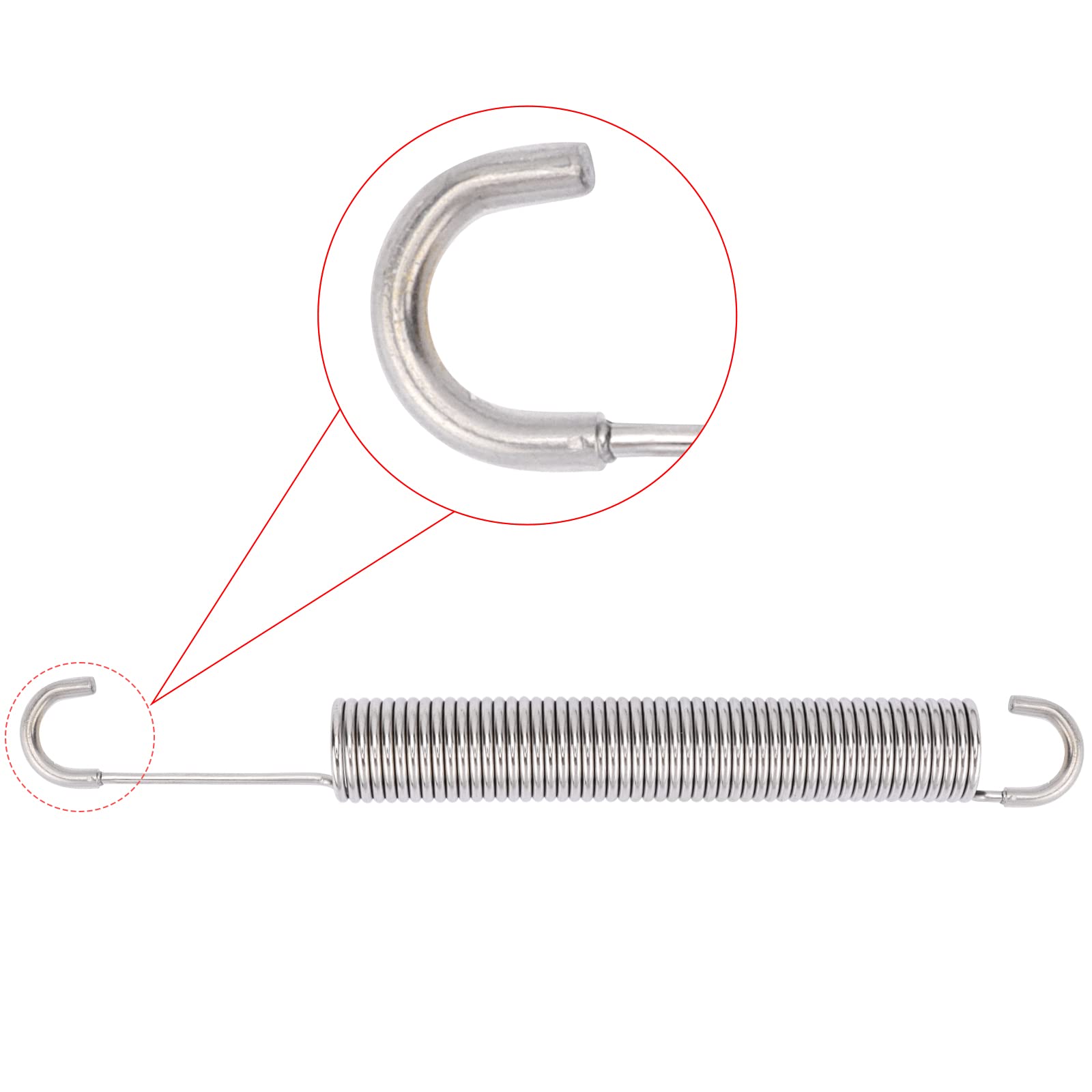 GNPADR 7 inch Stainless Steel Replacement Recliner Sofa Chair Mechanism Tension Spring - Long Neck Hook Style