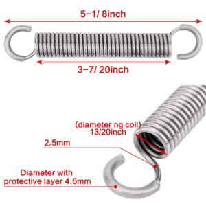 GNPADR 5-1/8" Recliner Sofa Chair Stainless Steel Spring Replacement Mechanism Tension Spring/Silver