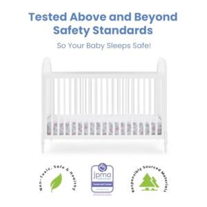 Delta Children Madeline 4-in-1 Convertible Crib - Woven Cane Mesh Panels, Includes Conversion Rails, Greenguard Gold Certified, Bianca White/Textured Almond