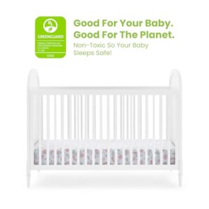 Delta Children Madeline 4-in-1 Convertible Crib - Woven Cane Mesh Panels, Includes Conversion Rails, Greenguard Gold Certified, Bianca White/Textured Almond