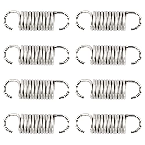 GNPADR 2-1/2 inch Stainless Steel Furniture Replacement Springs for Recliner Sofa Bed Rollaway Bed Trundle Bed White- Set of 8