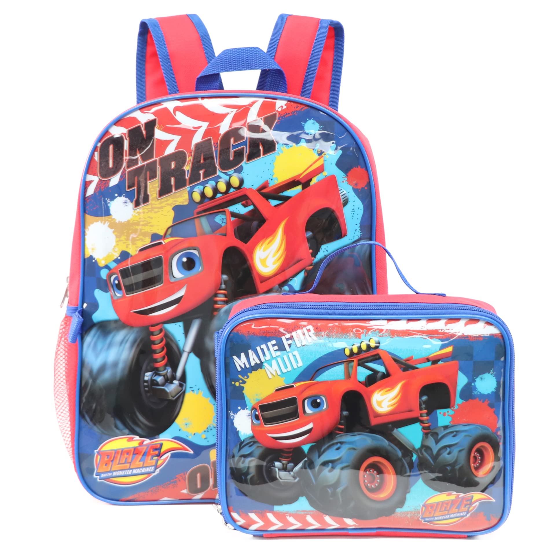 Ruz Blaze and the Monster Machines 16'' Full Size Truck Backpack Lunchbox Set Bookbag School Set