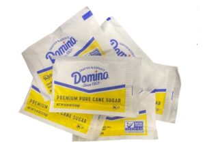 thrifty basics domino pure cane sugar granulated sugar, non-gmo, 0.10 ounce (2.83 gram) 100 bulk sugar packets