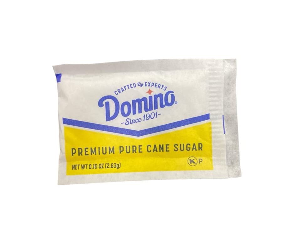 Thrifty Basics Domino Pure Cane Sugar Granulated Sugar, NON-GMO, 0.10 Ounce (2.83 Gram) 100 Bulk Sugar Packets