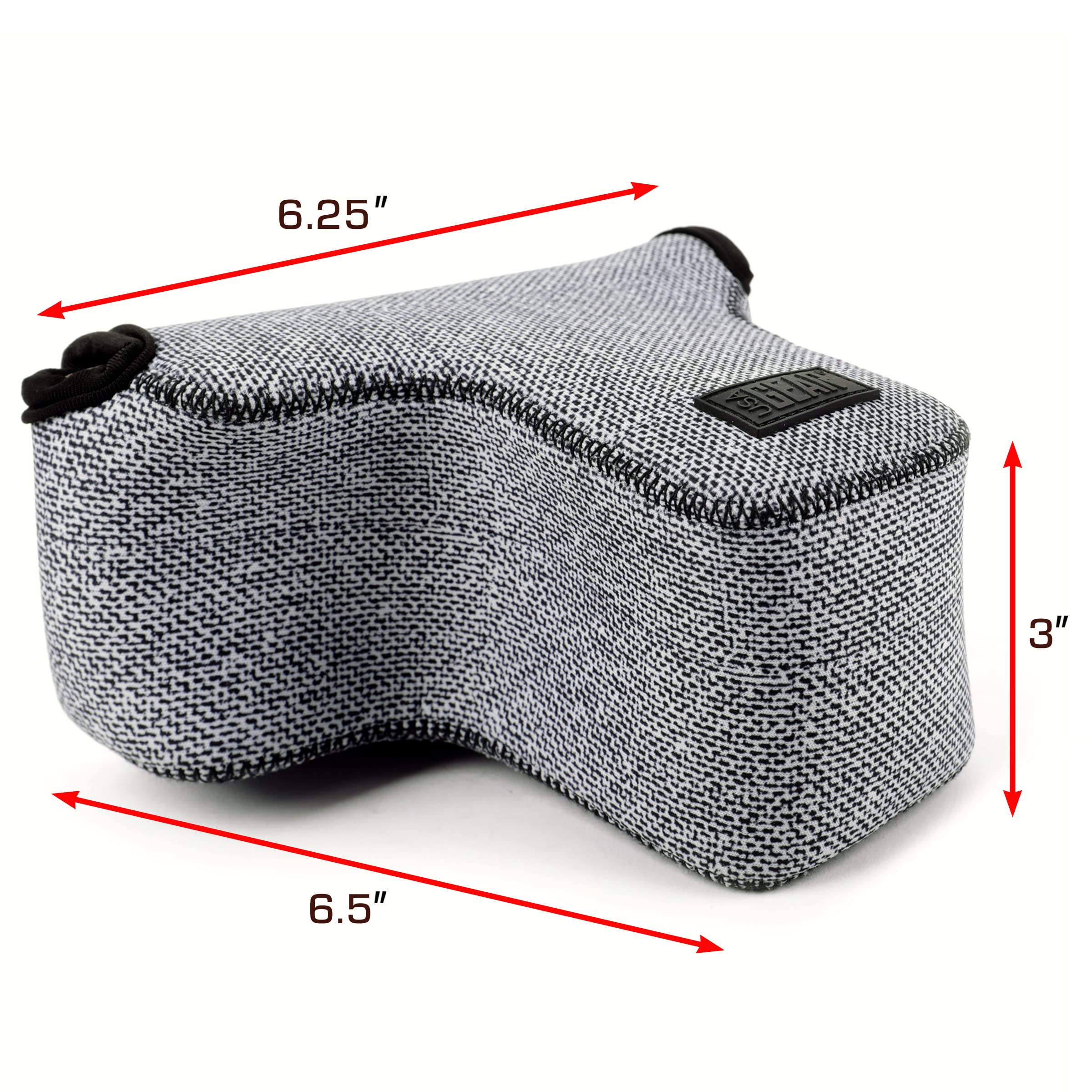USA Gear DSLR Camera Sleeve with Neoprene Protection, Holster Belt Loop and Accessory Storage - Compatible with Canon EOS Rebel T7, 850D, 250D, R7, Nikon D3500, D5600 and More - Grey Woven Pattern