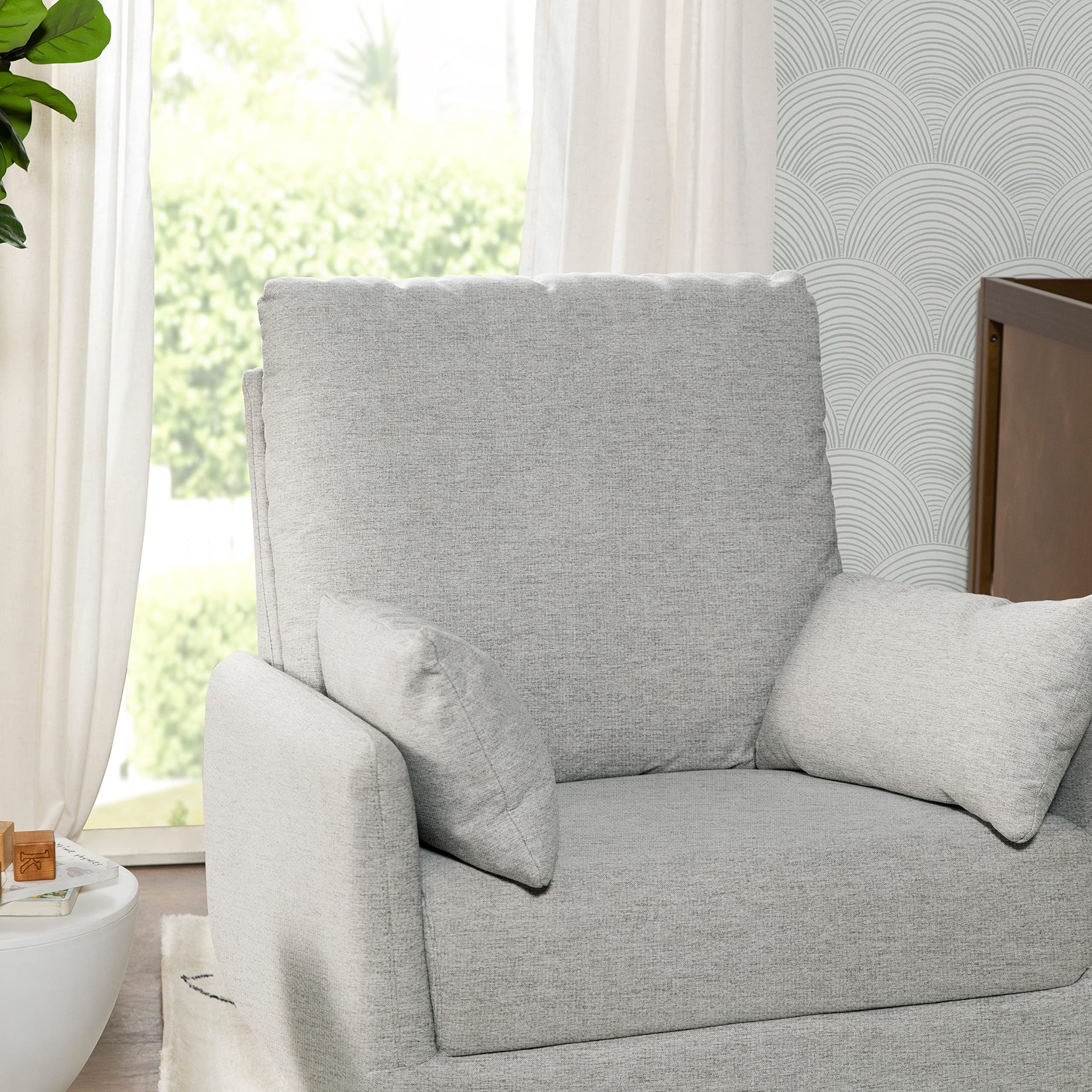 Davinci Juno Swivel Glider in Frost Grey, Greenguard Gold & CertiPUR-US Certified