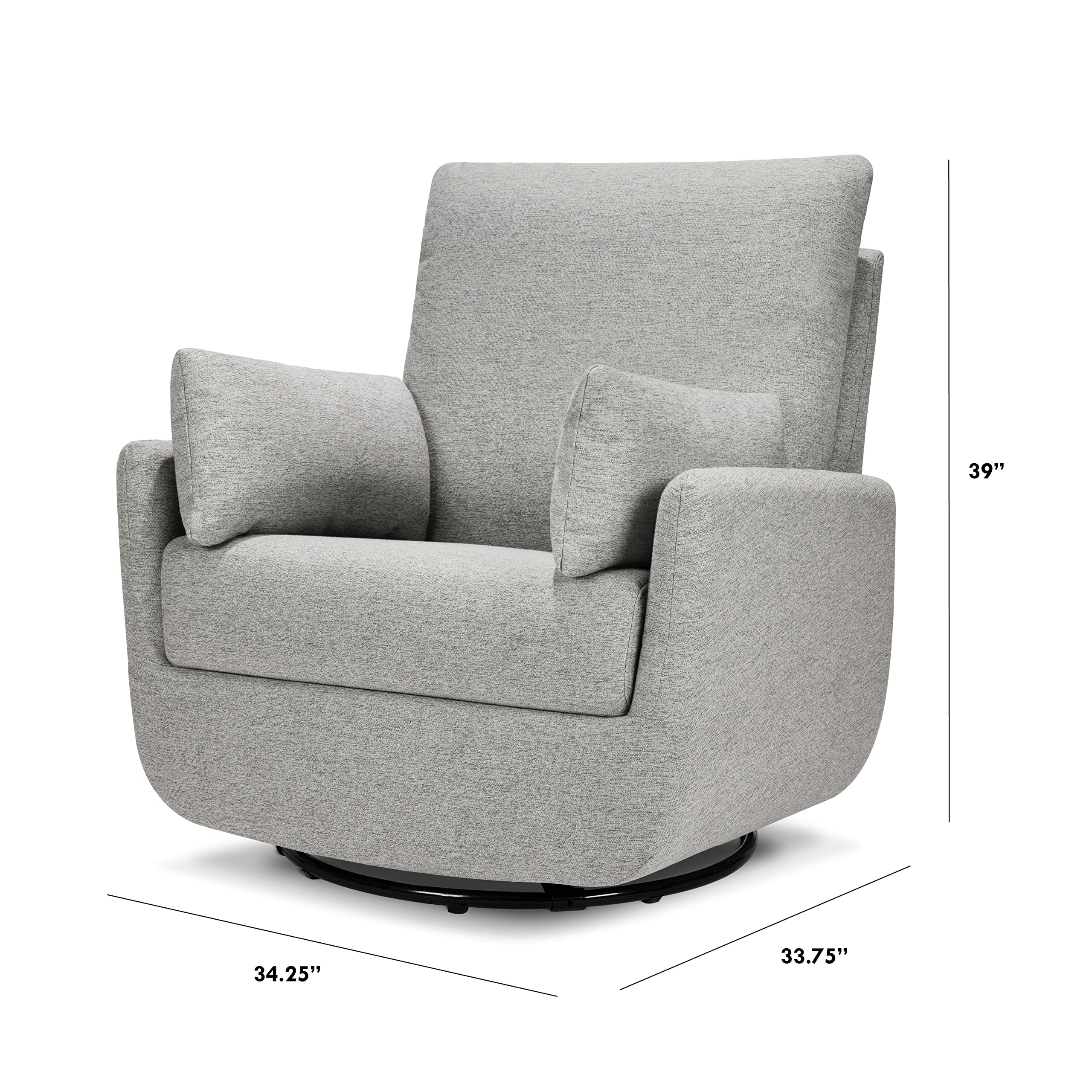 Davinci Juno Swivel Glider in Frost Grey, Greenguard Gold & CertiPUR-US Certified