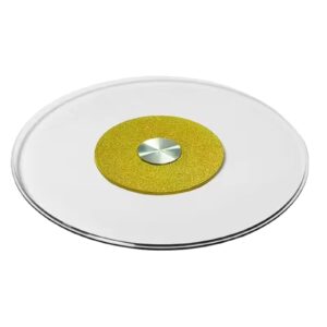 fanoya glass lazy susan for table, glass lazy susan, round tabletop rotating serving tray for dining table, transparent