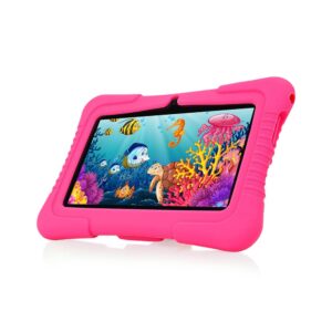 YCQ Kids Tablet Q8,7 inch Android Tablet PC,2GB RAM 32GB ROM,WiFi,Dual Camera,Educational,Games,Parental Control APP(Pink)
