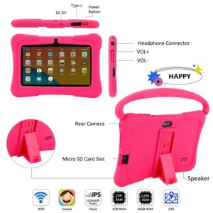 YCQ Kids Tablet Q8,7 inch Android Tablet PC,2GB RAM 32GB ROM,WiFi,Dual Camera,Educational,Games,Parental Control APP(Pink)