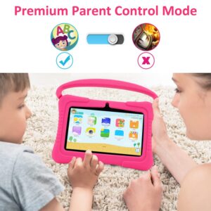 YCQ Kids Tablet Q8,7 inch Android Tablet PC,2GB RAM 32GB ROM,WiFi,Dual Camera,Educational,Games,Parental Control APP(Pink)