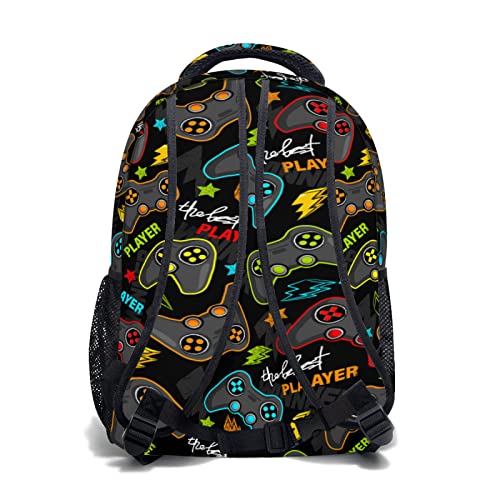 Miaoquhe Video Gamepad Controller School Backpack, Kids Backpack for Boys Girls Teens, Laptop Backpack Shoulder Bookbag for Children School Travel Hiking Camping Daypack