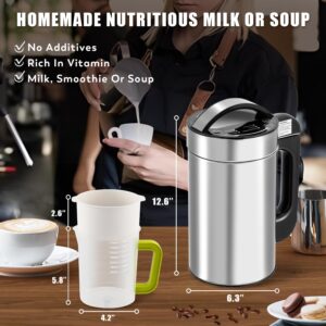 Moongiantgo Nut Milk Maker Machine 1L, 7-In-1 Soy Milk Maker with Recipe, Suitable for Soybean Milk, Almond Milk, Vegan Milk, Oat Milk, Plant Based Milk, Porridge, Paste, Juice, Self-Cleaning, 110V