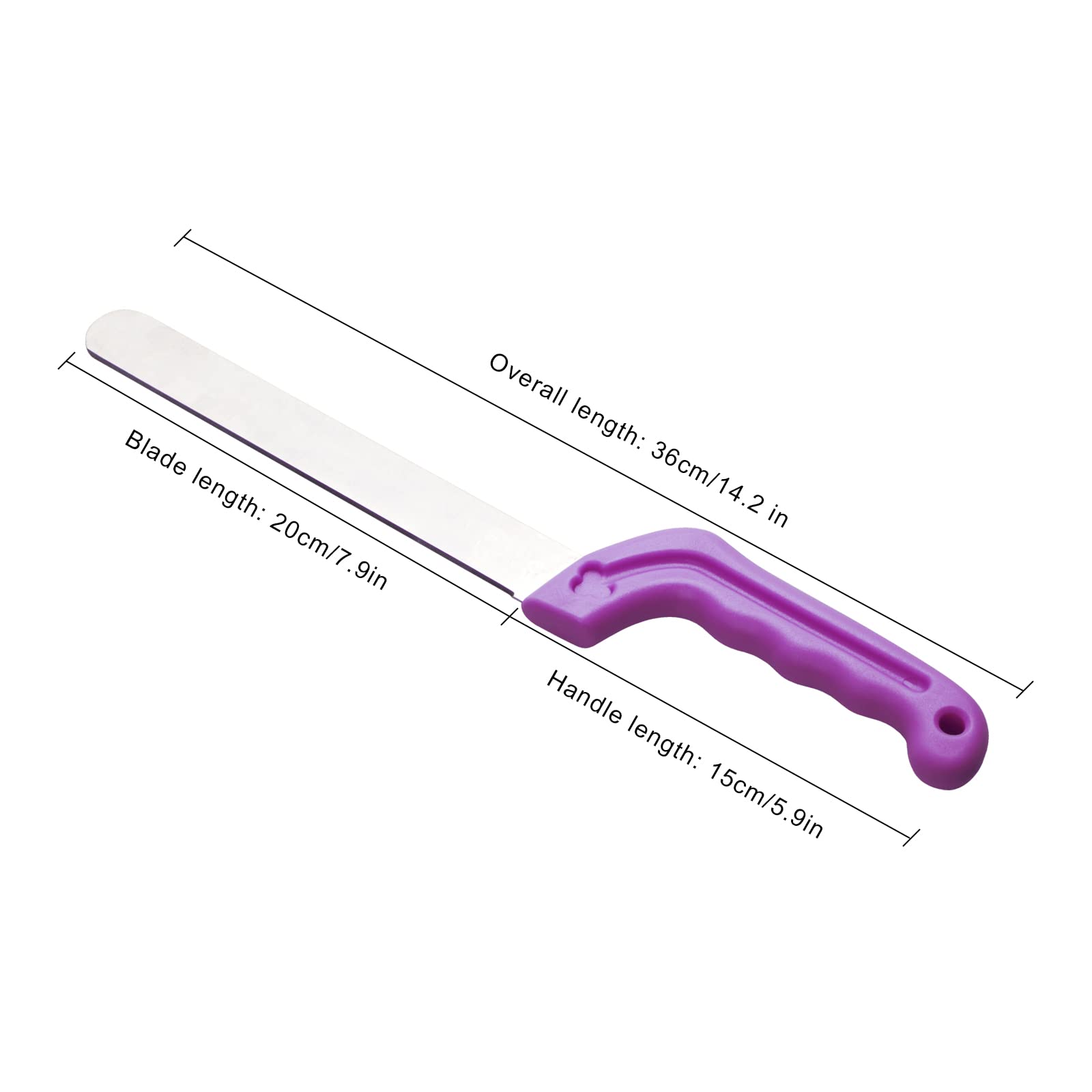 KCGANI 14.2" Grade Floral Foam Knife, Florist Professional Cutting Knife for Flower Foam Block, Dark Purple Foam Cutter to Cut Flower Foam Blocks to Shape, Cake Fruit Knife