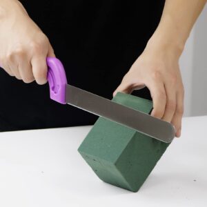 KCGANI 14.2" Grade Floral Foam Knife, Florist Professional Cutting Knife for Flower Foam Block, Dark Purple Foam Cutter to Cut Flower Foam Blocks to Shape, Cake Fruit Knife