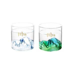 mrs and mrs lesbian wedding gifts snowy mountain whisky icicle glasses