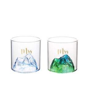 Mrs And Mrs Lesbian Wedding Gifts Snowy Mountain Whisky Icicle Glasses