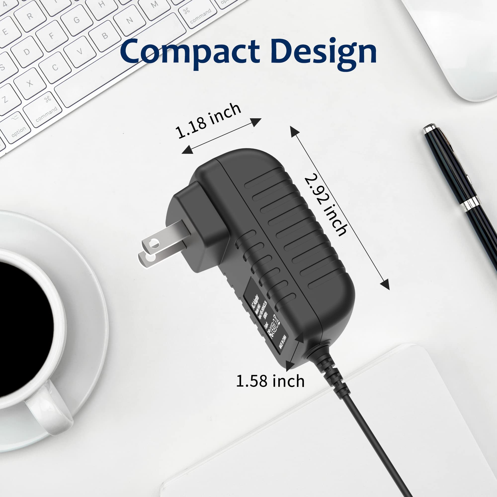 Hustery AC/DC Adapter Compatible with OttLite LED Desk Lamps- Compatible with PL-0074, PL0108, R30809, and R301G9 - Power Supply Charger