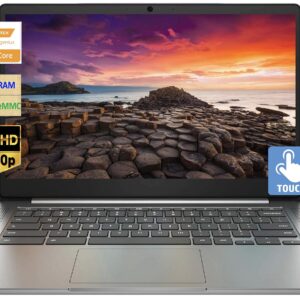 Lenovo 2023 Newest Chromebook Laptop Business Student, 14" FHD Touchscreen, Octa-Core MediaTek MT8183 (Upto 2GHz), 4GB RAM, 64GB eMMC, 802.11ac WiFi, Webcam, 10 Hours Battery, Chrome OS+MarxsolCables