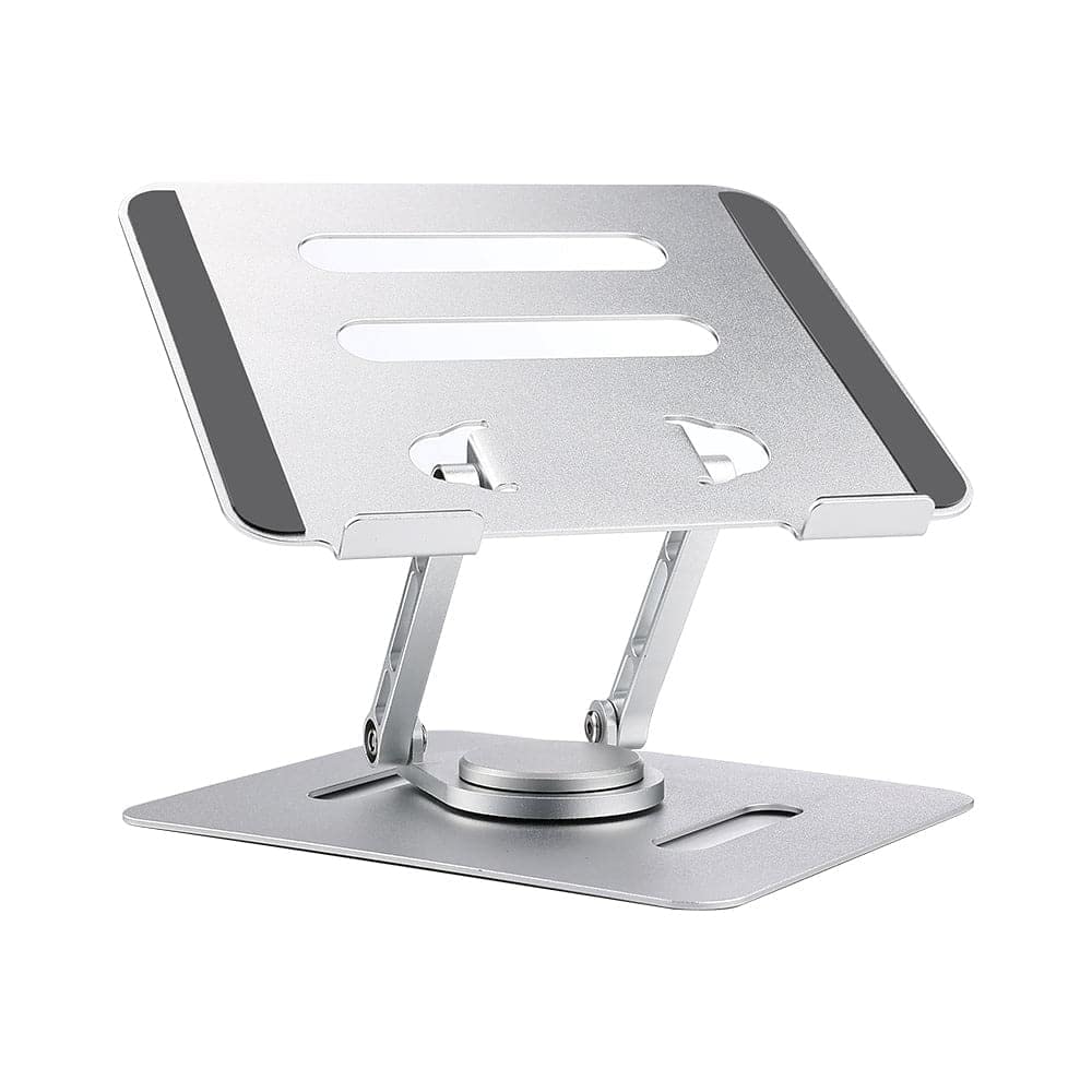 UPERFECT Portable Monitor Stand, Adjustable Laptop Stand with 360 Rotating Base, Ergonomic Laptop Riser for Desk, Heavy Duty Aluminum Stand for 7-18.5 Inch Monitor/Laptops/Tablet, Silver