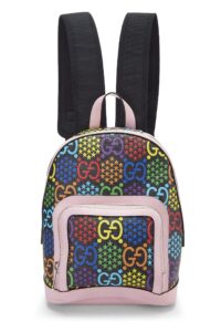gucci, pre-loved multicolor gg supreme psychedelic backpack small, multi