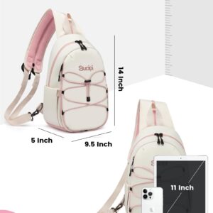 Sucipi Crossbody Sling Bag for Women Convertible Hiking Backpack Trendy Shoulder Bag Chest Bag Lightweight Belt Bag Mini Backpack for Travel Sport