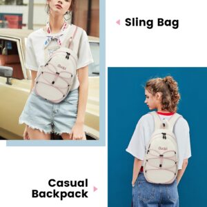 Sucipi Crossbody Sling Bag for Women Convertible Hiking Backpack Trendy Shoulder Bag Chest Bag Lightweight Belt Bag Mini Backpack for Travel Sport