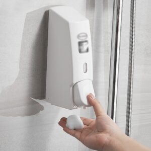 Soap Pump Dispenser Wall-Mounted Foam Soap Dispenser Small and Large-Capacity Plastic Dispenser Can Replenish Liquid White 600ml / 21oz Bottles Dispenser