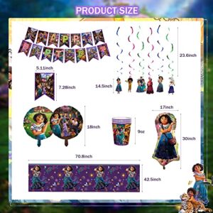 286 PCS Birthday Party Supplies for 20 Guests, Birthday Decorations included Happy Birthday Banner, Pennants, Balloons, Hanging Swirls, Invitation Cards, Tableware, Cake Toppers