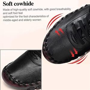 Ultra-Soft Orthopedic Shoes for Women 2023, Women's Leather Soft Bottom Flat Shoes, Non-Slip Breathable Round Head Walk Shoes for Women (Color : White1, Size : 40 EU/6 UK)