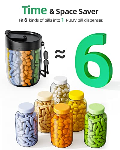 Large Supplement Organizer Bottle, Holds Plenty of Vitamins in 1 Monthly Pill Dispenser with Anti-Mixing & Wide Openings Design, Easy to Retrieve Meds, Includes 20 Pcs Stick-on Labels