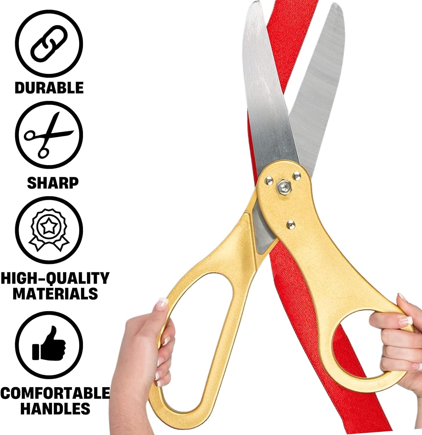 20" Gold Scissors for Grand Opening – Gold Giants Ribbon Cutting Scissors for Special Events Inaugurations and Ceremonies Giant Scissors for Ribbon Cutting Ceremony Heavy Duty Scissors