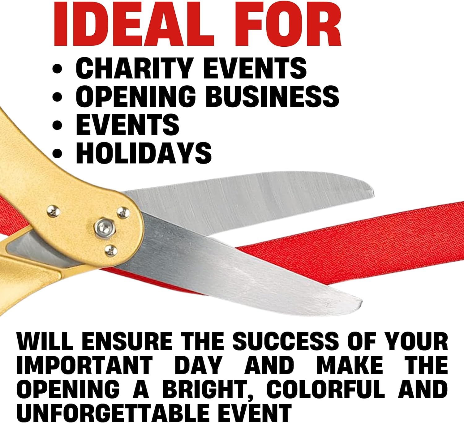 20" Gold Scissors for Grand Opening – Gold Giants Ribbon Cutting Scissors for Special Events Inaugurations and Ceremonies Giant Scissors for Ribbon Cutting Ceremony Heavy Duty Scissors