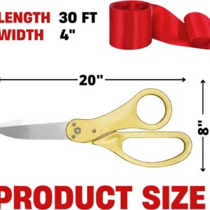 20" Gold Scissors for Grand Opening – Gold Giants Ribbon Cutting Scissors for Special Events Inaugurations and Ceremonies Giant Scissors for Ribbon Cutting Ceremony Heavy Duty Scissors