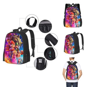 Super Cute Bros Backpacks Set 3d Casual Light Weight Backpack Bookbag 3 Pice With Lunch Box Lunch Bag And Pencil Case Pencil Bag For Girls Boys Teens